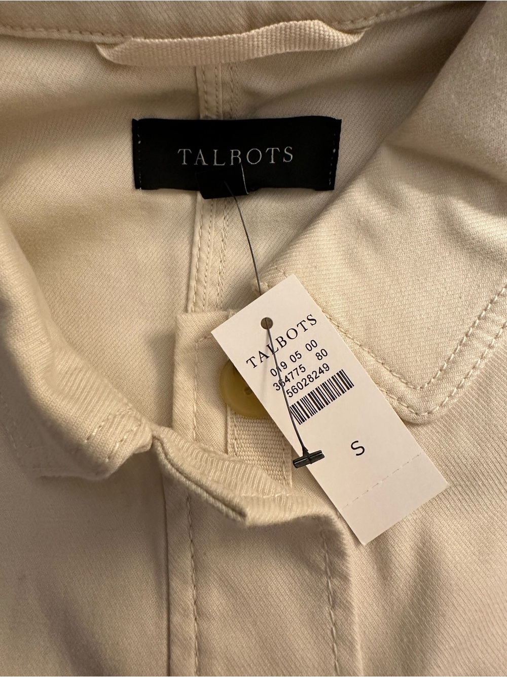 Talbots Cream Utility Button-Front Jacket - Picture 5 of 5